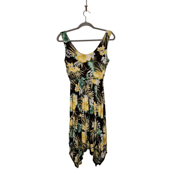 THE VANITY ROOM NEW $49 Sleeveless V-Neck Asymmetric Hem Floral Dress Small - Picture 2 of 3